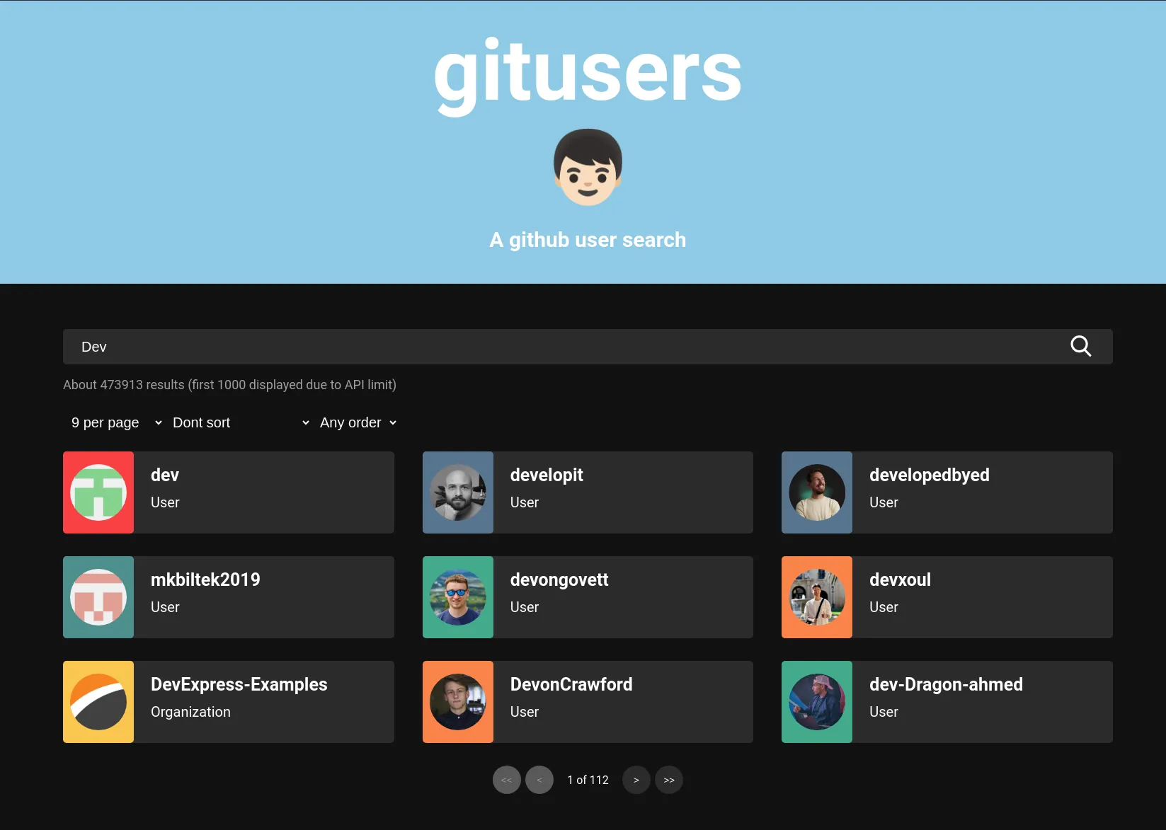 GitUsers page image